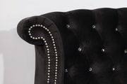 Flannelette fabric tufted modern bed in black additional photo 3 of 9