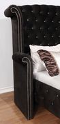 Flannelette fabric tufted modern king bed in black additional photo 4 of 4