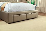 Champagne padded leatherette king bed w/ drawers by Furniture of America additional picture 2