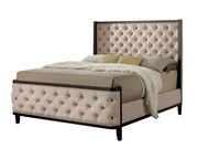 Wingback design ivory fabric modern bed by Furniture of America additional picture 2