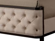 Wingback design ivory fabric modern bed by Furniture of America additional picture 3