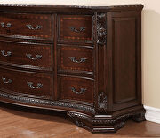 Brown cherry finish and antique brass handles dresser by Furniture of America additional picture 3