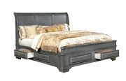Light gray finish king storage bed w/ drawers by Furniture of America additional picture 2