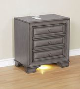 Light gray finish nightstand additional photo 2 of 3