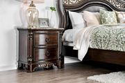 Brown cherry genuine marble top nightstand additional photo 2 of 2