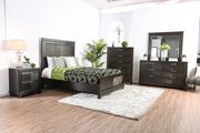 Espresso transitional style bed w/ footboard drawers additional photo 2 of 9