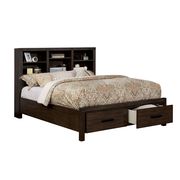 Bookcase storage headboard rustic style bed by Furniture of America additional picture 3