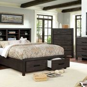 Bookcase storage headboard rustic style bed by Furniture of America additional picture 8