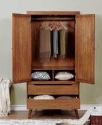 Mid-century modern style oak finish armoire by Furniture of America additional picture 3