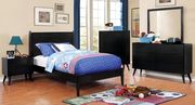 Mid-century modern style black finish twin bed by Furniture of America additional picture 2