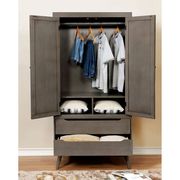 Mid-century modern style gray finish armoire additional photo 3 of 2