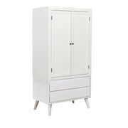 Mid-century modern style white finish armoire additional photo 2 of 2