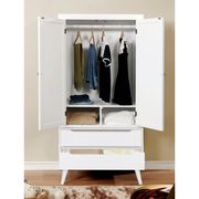 Mid-century modern style white finish armoire additional photo 3 of 2