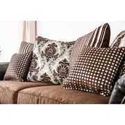 Leatherette/chenille brown US-made loveseat by Furniture of America additional picture 5