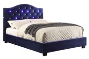 Contemporary flannelette fabric navy bed w/ LED by Furniture of America additional picture 2
