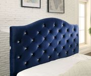 Contemporary flannelette fabric navy bed w/ LED by Furniture of America additional picture 4