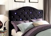 Contemporary flannelette fabric black bed w/ LED by Furniture of America additional picture 2