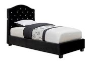 Contemporary flannelette fabric black bed w/ LED by Furniture of America additional picture 5