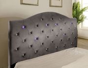 Contemporary flannelette fabric gray bed w/ LED by Furniture of America additional picture 2