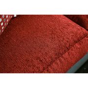 Leatherette/chenille gray/red US-made lovseat by Furniture of America additional picture 5