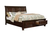 Cherry traditional finish bed w/ footboard drawers additional photo 2 of 6