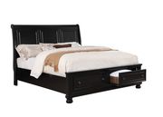 Black traditional finish bed w/ footboard drawers by Furniture of America additional picture 2