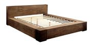 Low-profile rustic natural solid wood platform bed additional photo 2 of 10