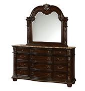 Brown cherry king bed with high tufted headboard by Furniture of America additional picture 2