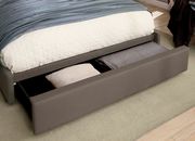Gray linen-like fabric platform bed w/ storage by Furniture of America additional picture 3