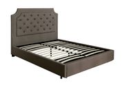 Gray linen-like fabric full platform bed w/ storage by Furniture of America additional picture 3