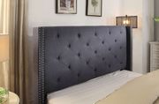 Blue linen-like fabric simple full size platform bed by Furniture of America additional picture 2