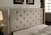 Gray linen-like fabric simple full platform bed by Furniture of America additional picture 2