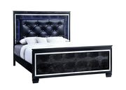 Black crocodile leatherette modern king bed by Furniture of America additional picture 2