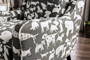 Animal pattern chenille fabric chair additional photo 2 of 2