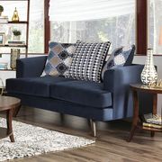 Blue chenille fabric casual style loveseat by Furniture of America additional picture 4