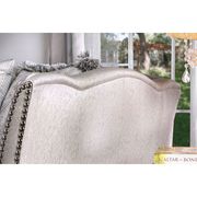 Silky cream glam style fabric loveseat by Furniture of America additional picture 4