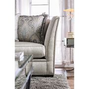 Silky cream glam style fabric loveseat by Furniture of America additional picture 5