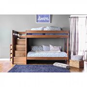 Mahogany plank style construction twin/twin bunk bed by Furniture of America additional picture 4