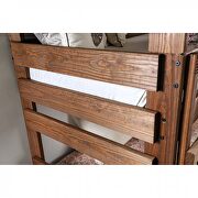Twin triple decker kids bed in mahogany finish additional photo 2 of 3