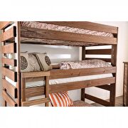 Twin triple decker kids bed in mahogany finish additional photo 3 of 3