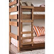 Twin triple decker kids bed in mahogany finish additional photo 4 of 3