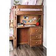 Twin/twin loft kids bed all-in-one design in mahogany finish by Furniture of America additional picture 5