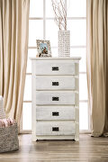 Wire-brushed white american pine wood construction chest by Furniture of America additional picture 2