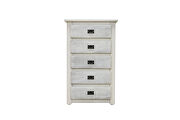 Wire-brushed white american pine wood construction chest by Furniture of America additional picture 4