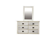 Wire-brushed white american pine wood construction dresser by Furniture of America additional picture 3