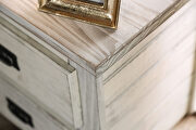 Wire-brushed white american pine wood construction nightstand by Furniture of America additional picture 2