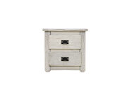 Wire-brushed white american pine wood construction nightstand by Furniture of America additional picture 4