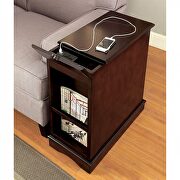 Cherry transitional side table w/ usb by Furniture of America additional picture 2
