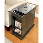 Gray transitional side table w/ usb additional photo 2 of 2