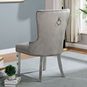 Gray finish flannelette contemporary dining chair additional photo 2 of 2